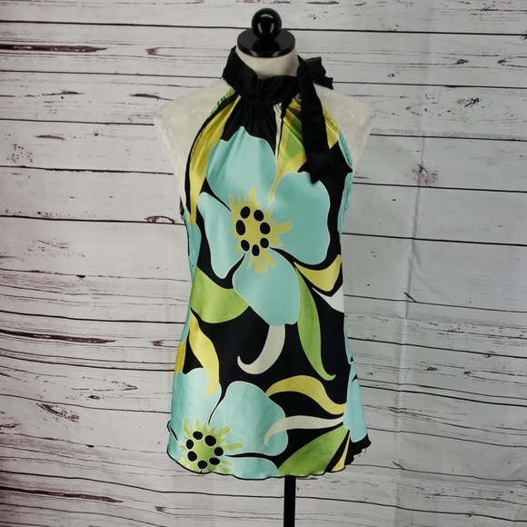 HeartSoul Tops - Heart Soul Halter bold Flower sleeveless shirt top